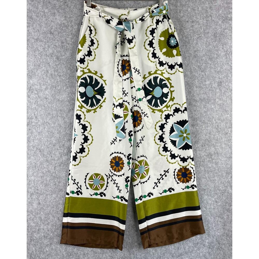 Industry Republic Satin Pant Womens 6 Floral Wide Leg High Rise Printed NEW